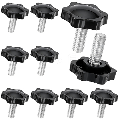 PP Plastic & Brass Plum Blossom Handle Nut DIY-SP0007-11A-1