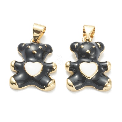 Brass Enamel Pendants KK-A153-06G-D-1