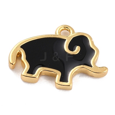 Golden Brass Enamel Pendants KK-P197-09G-1