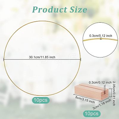 Iron Craft Hoop and Wood Pedestal Kit DIY-WH0343-71-1