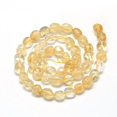 Natural Citrine Beads Strands G-R445-8x10-16-1