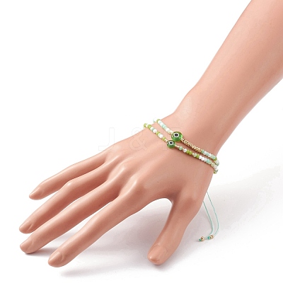 Adjustable Nylon Cord Braided Bead Bracelets Sets BJEW-JB05790-05-1