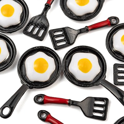 20Pcs 2 Style Spray Painted Alloy Enamel Pendants ENAM-LS0001-85-1