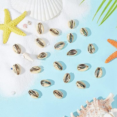 Electroplated Shell Beads BSHE-PH0003-22B-1