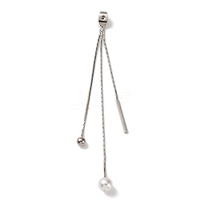 Brass with ABS Plastic Imitation Pearl Charm Ear Nuts LS-KK-G510-11P-1