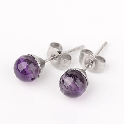 304 Stainless Steel Stud Earring Findings X-EJEW-JE02067-1