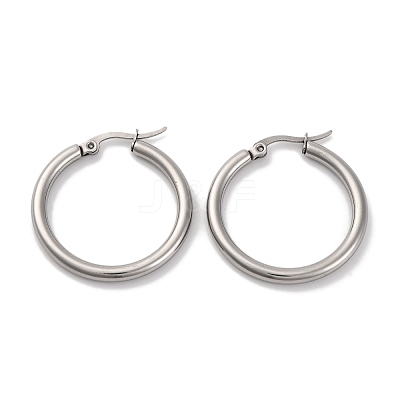 Non-Tarnish Ring 304 Stainless Steel Hoop Earrings for Women Men EJEW-B049-01C-P-1