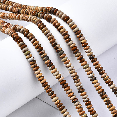 Natural Picture Jasper Beads Strands G-S366-094-1