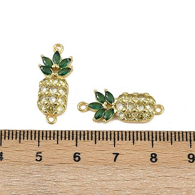 Brass Pave Clear and Green Cubic Zirconia Pineapple Links KK-I358-030G-1