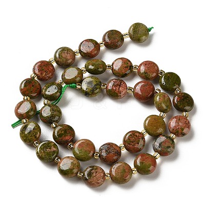 Natural Unakite Beads Strands G-H005-B11-01-1