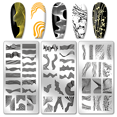 Stainless Steel DIY Nail Art Templates MRMJ-WH0092-030-1
