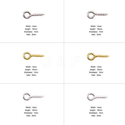 1 Box Three Colors Iron Screw Eye Pin Peg Bails IFIN-X048-02-1