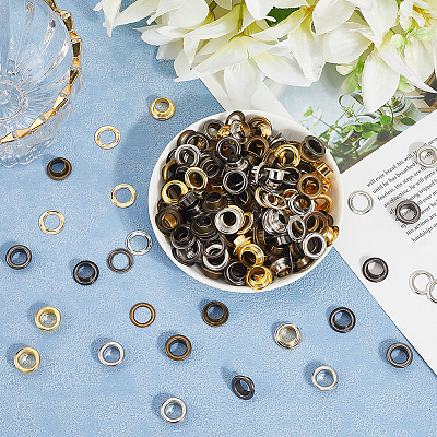 200 Sets 4 Colors Iron Grommet Eyelet Findings SCRA-GF0001-10A-02-1
