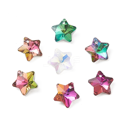Electroplate Glass Charms GLAA-H104-A-1
