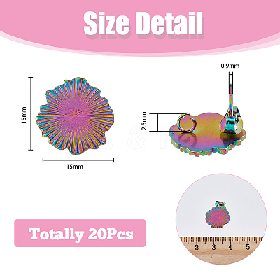 20Pcs 5 Color 304 Stainless Steel Stud Earring Finding STAS-DC0013-05-1