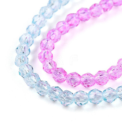 Transparent Gradient Color Glass Beads Strands GLAA-H021-01A-21-1