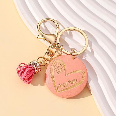 Wood Tassel Pendant Keychain PW-WGB64D8-03-1