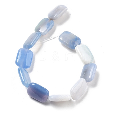Natural Banded Agate Beads Strands G-K392-B06-13x18mm-1