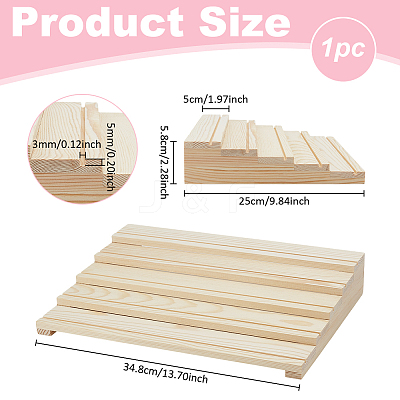 1Pc 5-Tier Wood Earring Display Card Organizer Riser Stands ODIS-PH0002-01-1