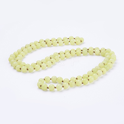 Natural Lemon Jade Beaded Necklaces NJEW-P202-36-B13-1