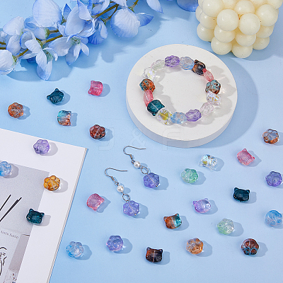 120Pcs 2 Styles Glass Beads GLAA-DC0001-57-1