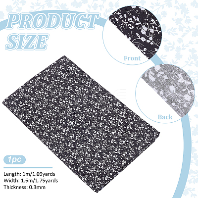 Flower Pattern Cotton Fabric DIY-WH0671-238B-1