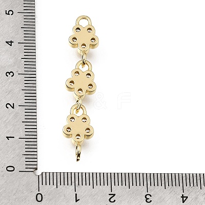 Brass Pave Cubic Zirconia Flower Connector Charms CU-E002-07G-1
