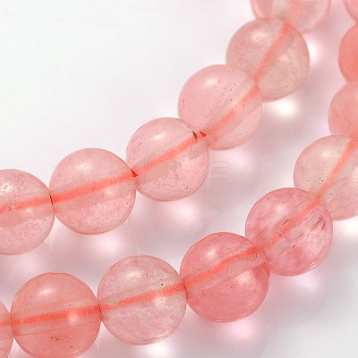 Cherry Quartz Glass Beads Strands X-GSR6mmC054-1