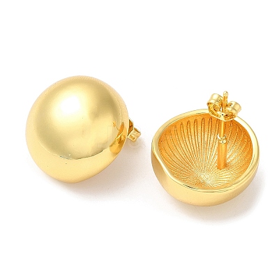 Rack Plating Brass Half Round Stud Earrings EJEW-Q766-07G-1
