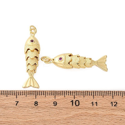 Rack Plating Brass Micro Pave Cubic Zirconia Pendants KK-M309-38C-G-1