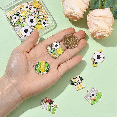 20Pcs 10 Styles Alloy Enamel Pendants ENAM-YW0009-29-1