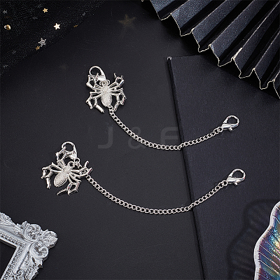 2Pcs Alloy Spider Charm Shoe Chains FIND-AN0001-06-1