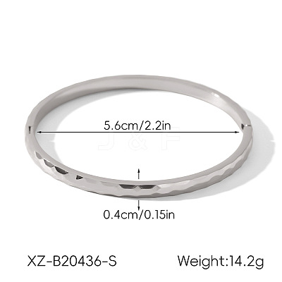 304 Stainless Steel Textured Open Hinged Cuff Bangles for Women WGC868A-02-1