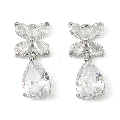 Brass Micro Pave Cubic Zirconia Pendants KK-C107-20A-P-1