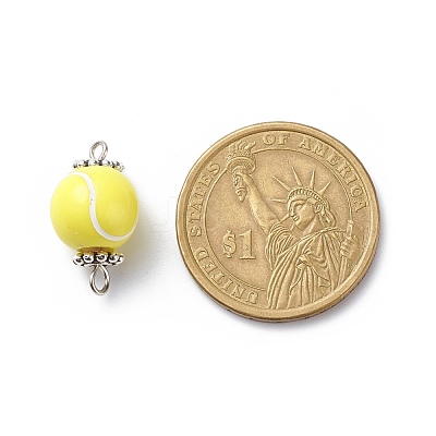 Acrylic Basketball Connector Charms PALLOY-JF01869-03-1