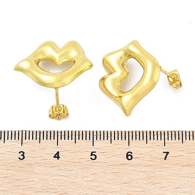 Lip 304 Stainless Steel Stud Earrings LS-EJEW-A125-57G-1