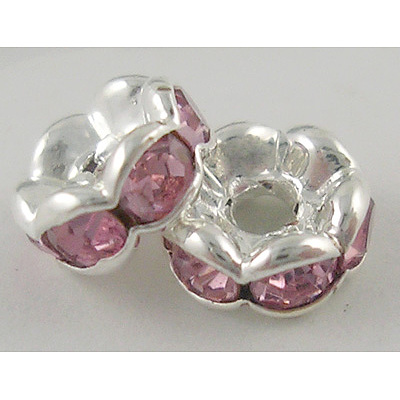 Brass Rhinestone Spacer Beads X-RSB030NF-07-1