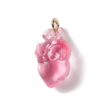 Transparent Resin Pendants RESI-E028-01G-06-1