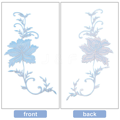2Pcs Peony Computerized Embroidery Cloth Iron on/Sew on Patches DIY-GF0005-32A-1