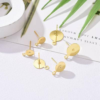 150Pcs 3 Size Brass Stud Earring Findings KK-ZZ0001-13G-1