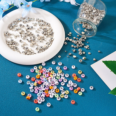 1550Pcs 12 Style Plating ABS & CCB Plastic Beads FIND-TA0002-43-1