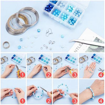 DIY Blue Themed Jewelry Making Kits DIY-PH0001-23P-1