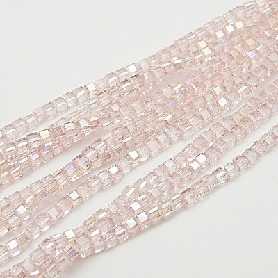 Electroplate Glass Beads Strands EGLA-D018-3x3mm-32-1