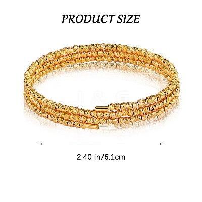 Brass Twisted Flower Beaded Cuff Bangle JB762A-1