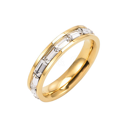 304 Stainless Steel with Crystal Rhinestone Finger Rings FS-WGF5DC4-14-1