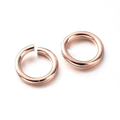 Eco-Friendly PVD Vacuum Plating & Long-Lasting Plated Brass Open Jump Rings KK-E663-8mm-RG-1