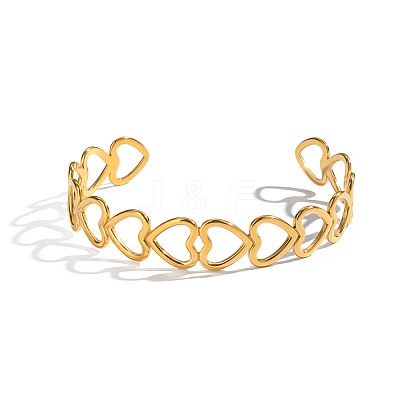 Hollow 304 Stainless Steel Cuff Bangles for Women QQ2164-1