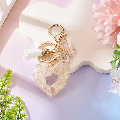 Heart with Butterfly Resin Keychains KEYC-TADJ0001-01D-1