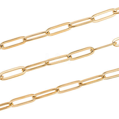 304 Stainless Steel Paperclip Chains CHS-CJ0001-02G-1