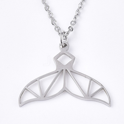 Non-Tarnish 201 Stainless Steel Pendant Necklaces NJEW-T009-JN075-1-45-1